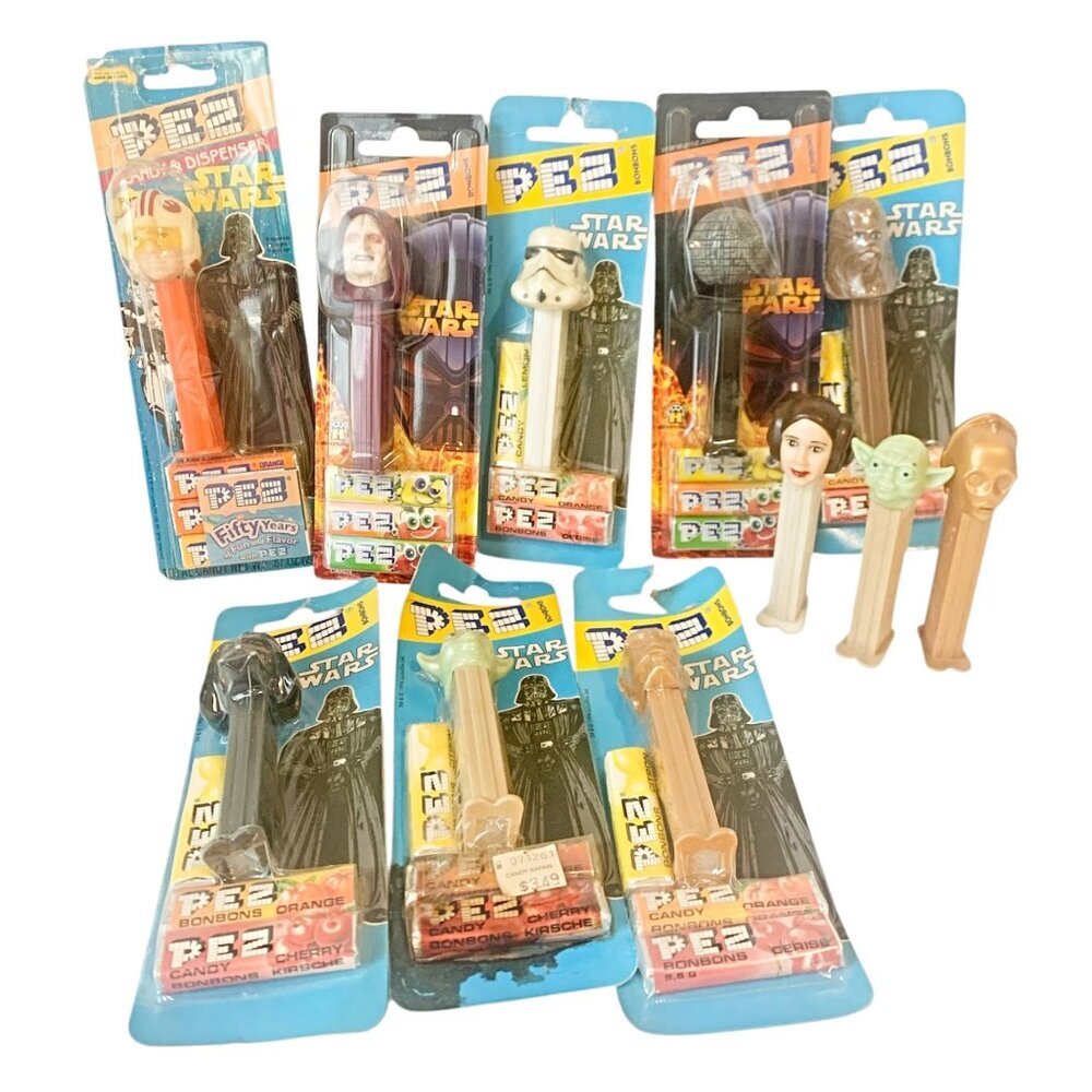 11 Vintage Star Wars PEZ Dispenser Collection Lot With Packaging